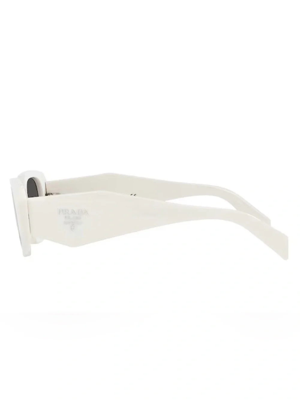 Prada Scultoreo Narrow Sunglasses in White & Dark Grey